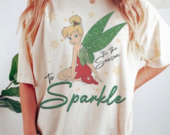 Fée clochette rétro, c'est la saison des couleurs confort de Noël chemise, t-shirt Peter Pan, chemise voyage filles fête de Noël 2026 Disneyland