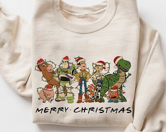 Chemise de Noël Toy Story, chemise personnages de Noël Disney, chemise de Noël groupe Toy Story, chemise fête de Noël, chemise assortie Disney