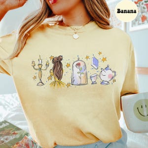 Watercolor Disney Belle Princess Shirt, Beauty and the Beast Tee, Tale as old as time, Girly aesthetic Disney Girls trip tee, Magic Kingdom