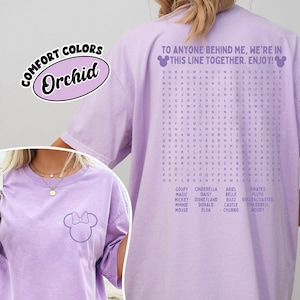 Funny Interactive Disney Shirt, Waiting In Line Puzzle Double Side Disney Shirt, Disney Dad Shirt, Disney Mom Shirt, Disneyworld Shirt