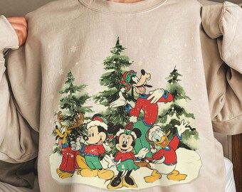 T-shirt de Noël Disney, chemise de fête très joyeux Noël de Mickey, sweat-shirt de Noël Mickey et ses amis, chemise de Noël Disneyland