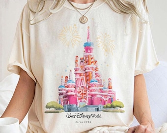 T-shirt 25e anniversaire du château Disney - Feux d'artifice et célébration, inspiré du royaume magique, chemise Disneyworld, t-shirt château pour femmes Disney pour enfants