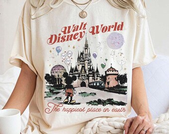 Chemise Disneyworld, chemise Walt Disneyworld rétro, chemise Mickey et ses amis, voyage Disney 2025, chemise Disneyworld vintage, chemise Disney rétro