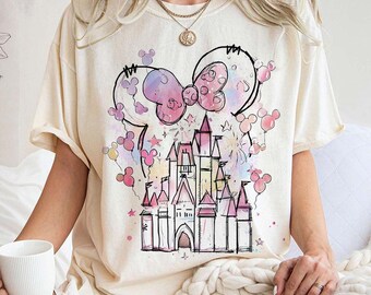 Chemise Minnie à fleurs Disney Comfort Color®, chemise L'endroit le plus heureux du monde, château Magic Kingdom, chemise Disney vintage