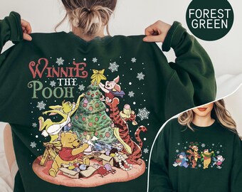 Sweat-shirt sapin de Noël Winnie l'ourson, La plus belle période de l'année Sweat-shirt illuminations de Noël Winnie l'ourson, Noël Disneyland