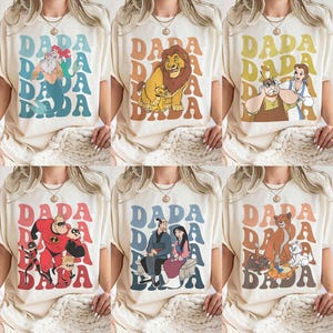 Disney Father&#39;s day Dad Characters Group Comfort Colors Shirt, Father&#39;S Day Tee Gift For Daddy, Disney Trip Matching Family Shirt