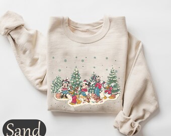 vintage sweat-shirt sapin de Noël Mickey et ses amis, t-shirt de Noël Mickey Minnie Disney sweat-shirt WDW chemise fête de Noël Disneyland