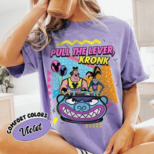 Retro 90s Kronk and Yzma Pull The Lever Kronk Comfort Colors T-shirt, The Emperor&#39;s New Groove, Disney Villains Tee, Disneyland Trip Outfit