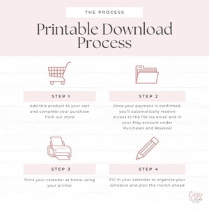 Printable Monthly Calendar - February 2026 PDF Download - Cozy Feminine Collection - CC003 image 4