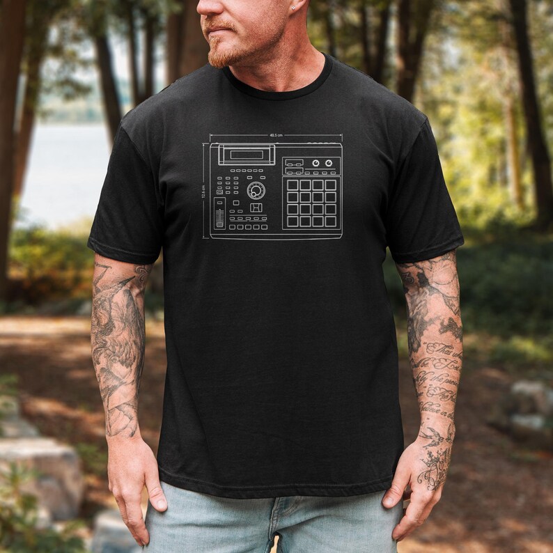 Mpc2000xl Blueprint T-shirt - Music Producer Gift, Beatmaker Present ...