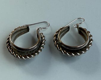 Sterling Southwest Hoop Earrings 1940s