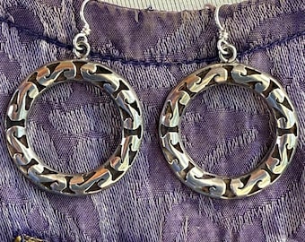Cuernavaca Sterling Hoop Vintage Earrings