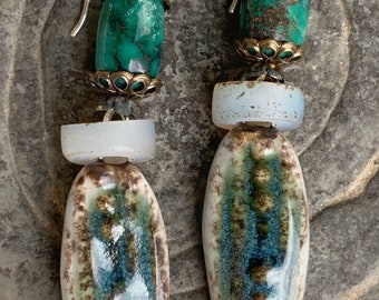 Handmade Minnow Turquoise Earrings