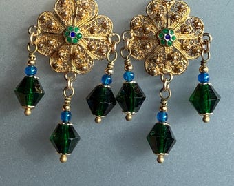 Antique Filigree Vermeil Portugal Earrings