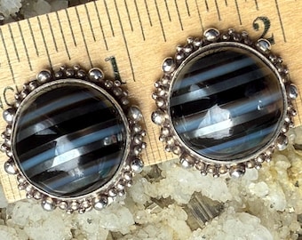 Stephen Dweck Agate Stone Sterling Earrings Clip