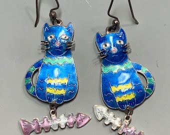 Enamel Cat Earrings