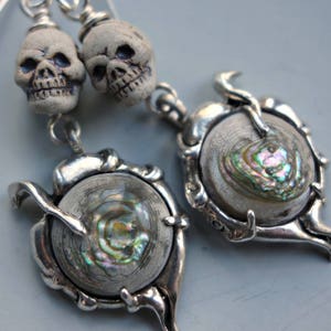Skull Sterling Abalone Grim Reaper Earrings Bild 1