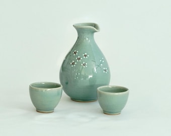 韓国青磁茶器セット（ダギ）：蔓モチーフ 5人セット - Etsy 日本