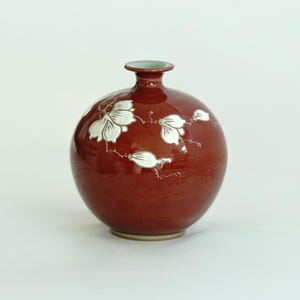Blooming Magnolia Jar by Master Ham Jeong-Gu | Handcrafted Korean Pottery