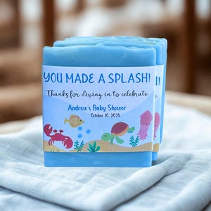 Personalized Vegan Soap Baby Shower Favors: Under the Sea Theme