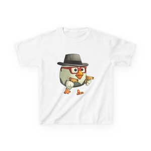 Camiseta infantil divertida con diseño de pistola de pollo y pájaro de dibujos animados. Regalo ideal para niños y niñas. Camiseta de cumpleaños, ropa de juego y ropa de verano divertida.