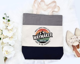 Waymaker Tote Bag, Bible Verse Bag, Isaiah 42:16 Christian Bag, Christian Jesus Tote Bag, Religious Gifts Tote Bag, Churche Bag