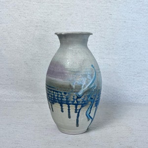 Studio Pottery Vase | Handmade Ceramic Art | Drip Glaze Vase | Signed by Artist