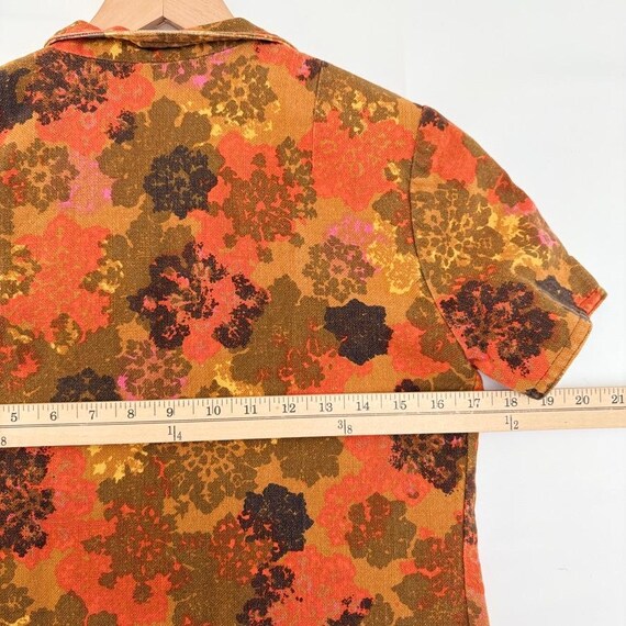 VTG Handmade 60s Floral Retro Open Front Blouse T… - image 4