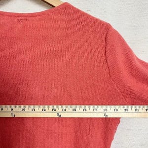 Free People Cardigan Sz M Coral Pink Beaded Rhinestone Wool angora soft girl image 6