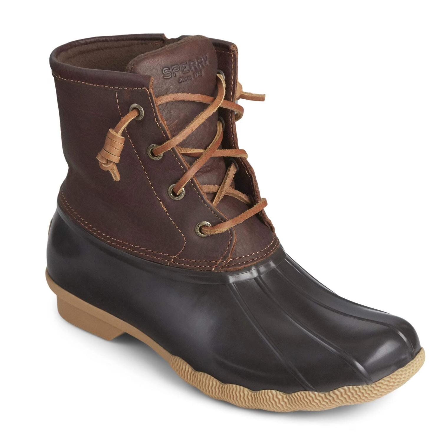 leather and rubber duck boots