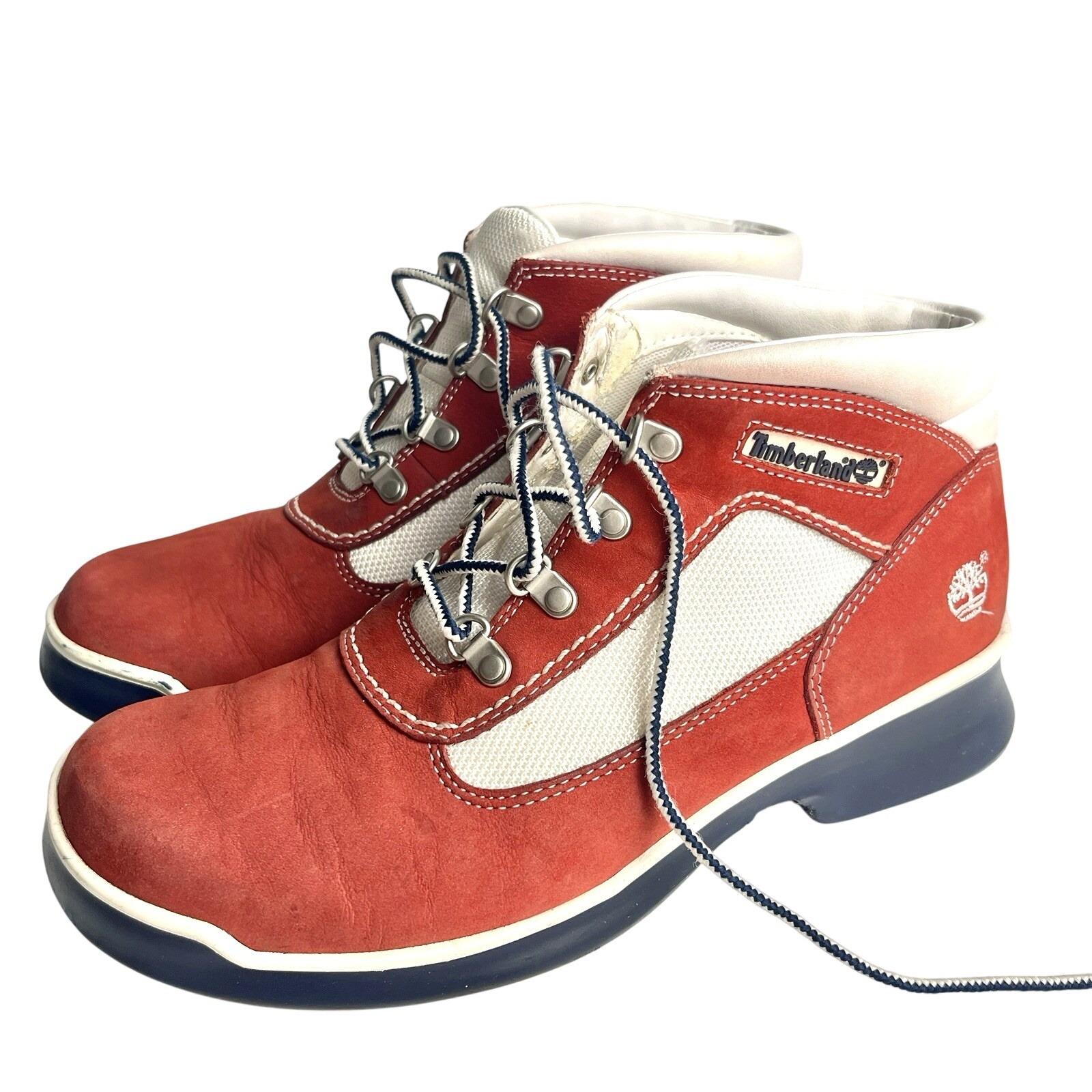 VTG Timberlands Red Suede Euro Women\'s Lady Field BT Hiking Boots Size 8.5 | 39‎ Vintage Red Timberland Euro Hiker Boots | Mercari main image 3