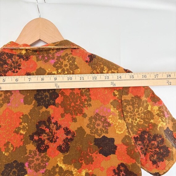VTG Handmade 60s Floral Retro Open Front Blouse T… - image 5
