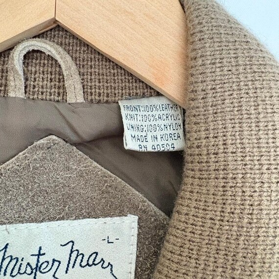 VTG Mister Marr Suede Knit Bomber Jacket L Brown Leather Desert Revival Cowgirl View 3