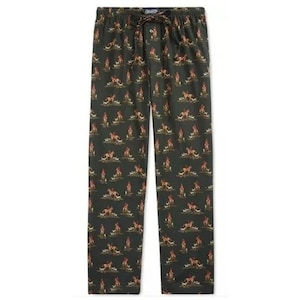 Polo Ralph Lauren Hunter & Dog Print Flannel Pajama Pants Equestrian Sleepwear image 1