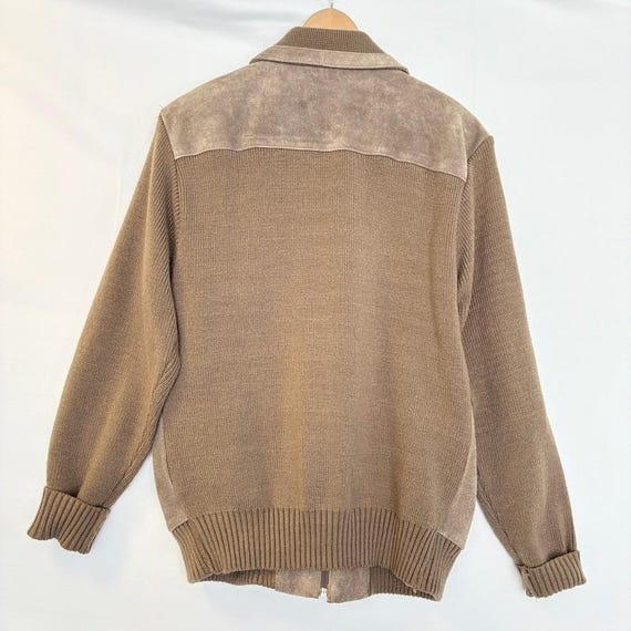 VTG Mister Marr Suede Knit Bomber Jacket L Brown Leather Desert Revival Cowgirl View 5