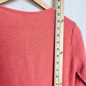 Free People Cardigan Sz M Coral Pink Beaded Rhinestone Wool angora soft girl image 7