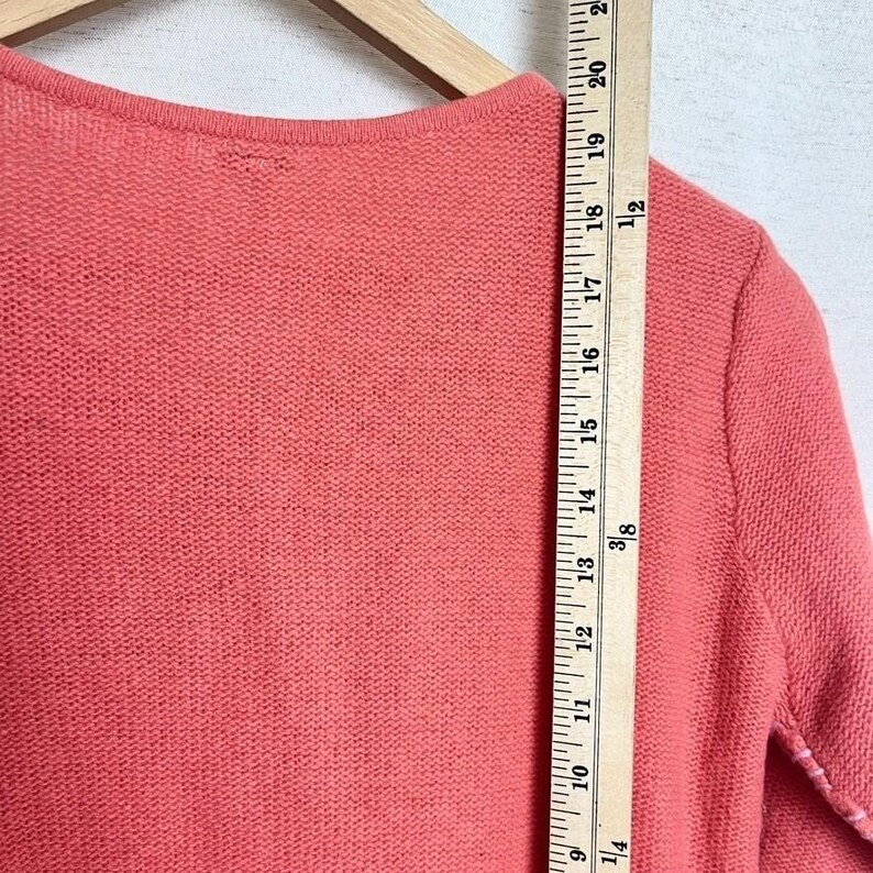 Free People Cardigan Sz M Coral Pink Beaded Rhinestone Wool angora soft girl image 7