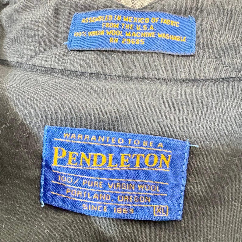 VTG Pendleton Mens XL Pure Virgin Wool Plaid Button Up Flannel Shirt Lumberjack image 2
