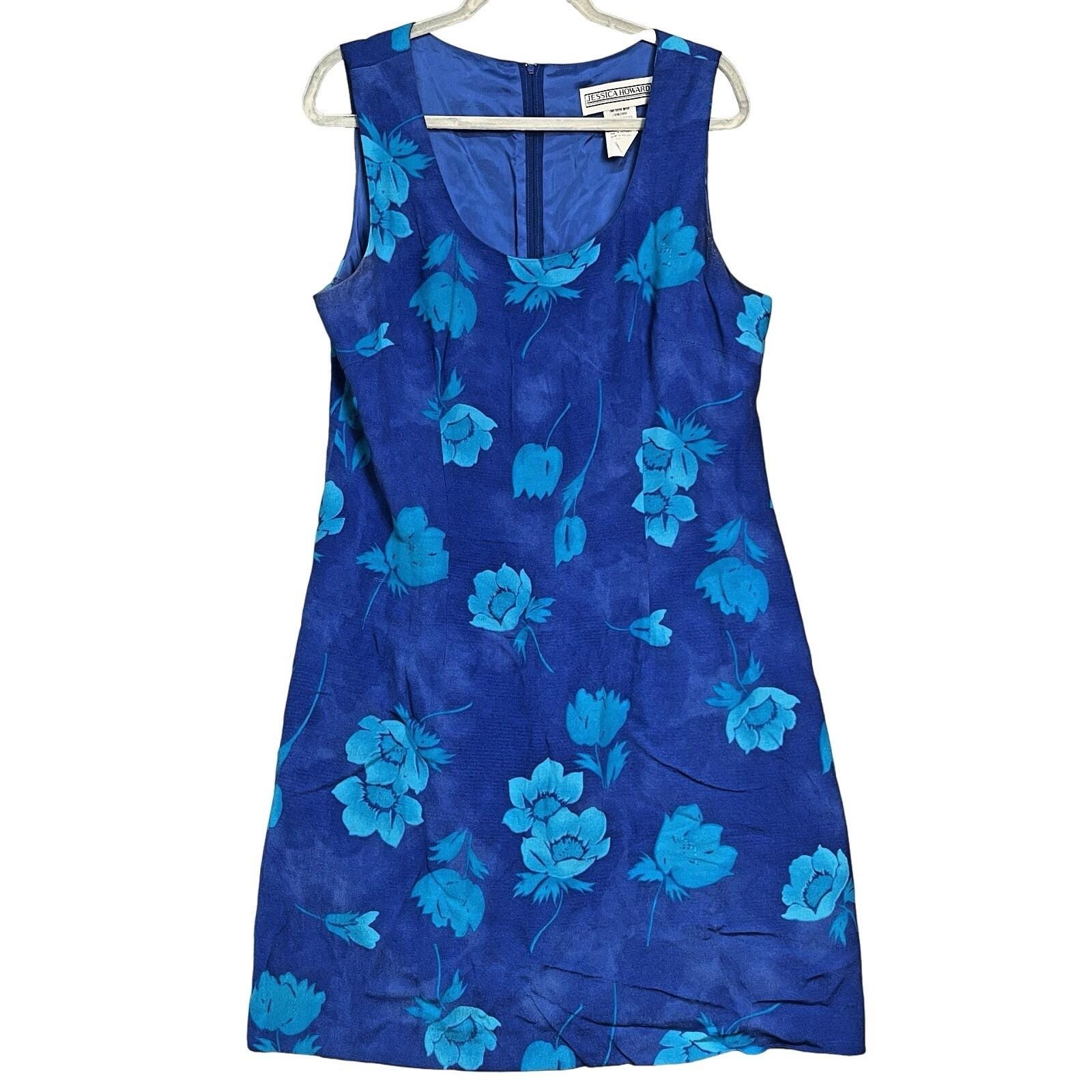 jessica howard blue floral dress VTG Vacation Beach Resort Womens Sz 16 Royal Vintage dresses