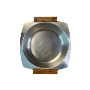 MCM Stainless Steel Teak Handle Serving Dish by Tropice Gilroy | Made in Japan