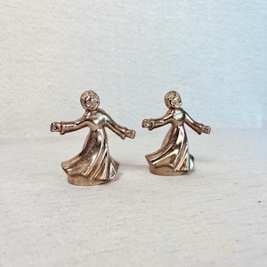 Vintage Messing Tanzfiguren | Paar Messing Skulpturen | 1970er Jahre Home Decor