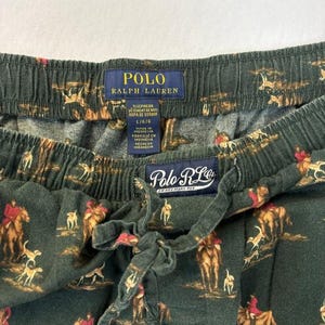 Polo Ralph Lauren Hunter & Dog Print Flannel Pajama Pants Equestrian Sleepwear image 2
