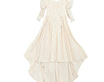 VTG Victorian Edwardian Ivory Jacquard Lace Renaissance Fair Costume PeriodPiece