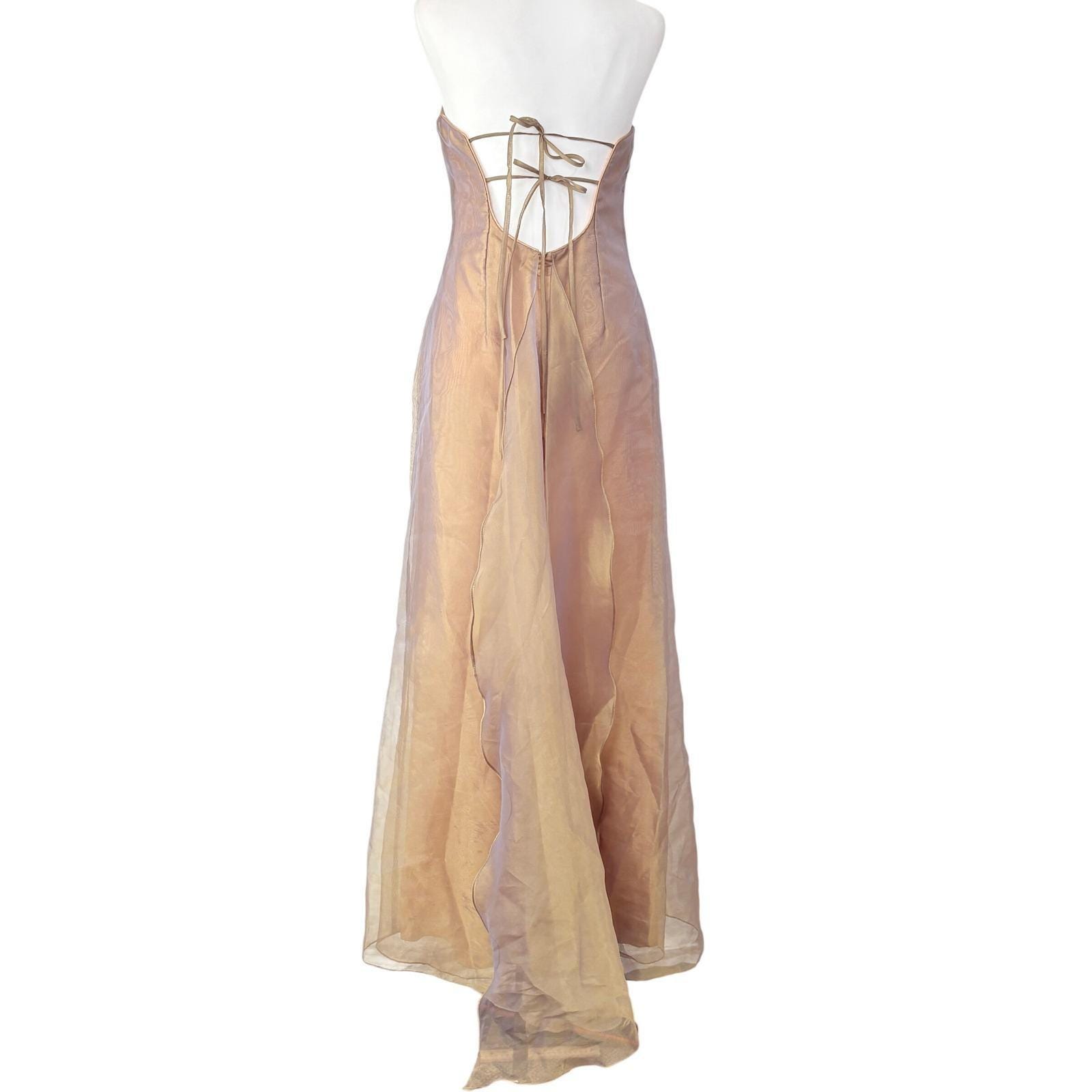 slim fit dress slacks Vintage 90s Periwinkle Shimmer Prom Dress main image 0