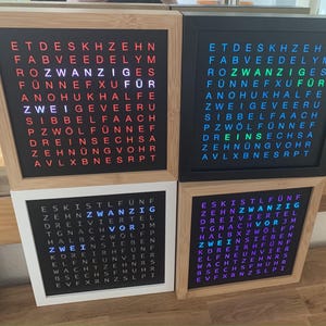 Cologne Clock Cologne Clock with RGB LEDs Table or Wall Clock Crossword