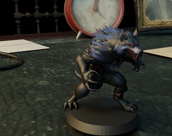 Miniatura da tavolo Fenrir – Divoratore di Dei ispirato a SMITE / Stampato in 3D in resina flessibile a base vegetale