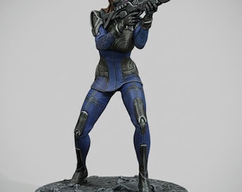 Ashley Miniature | 3D Printed Resin | Unpainted | Mass Effect Inspired | Custom Tabletop Miniature
