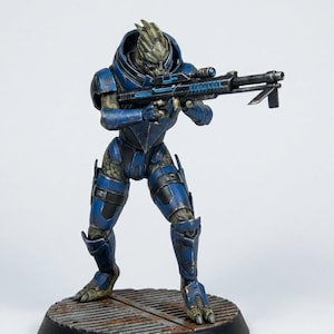 Miniature de Garrus | Résine imprimée en 3D | Non peint | Inspiré de l'effet de masse | Miniature de table personnalisée