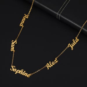Collar de acero inoxidable personalizado con nombre para mujer: colgante con letra inglesa personalizada con uno o varios nombres