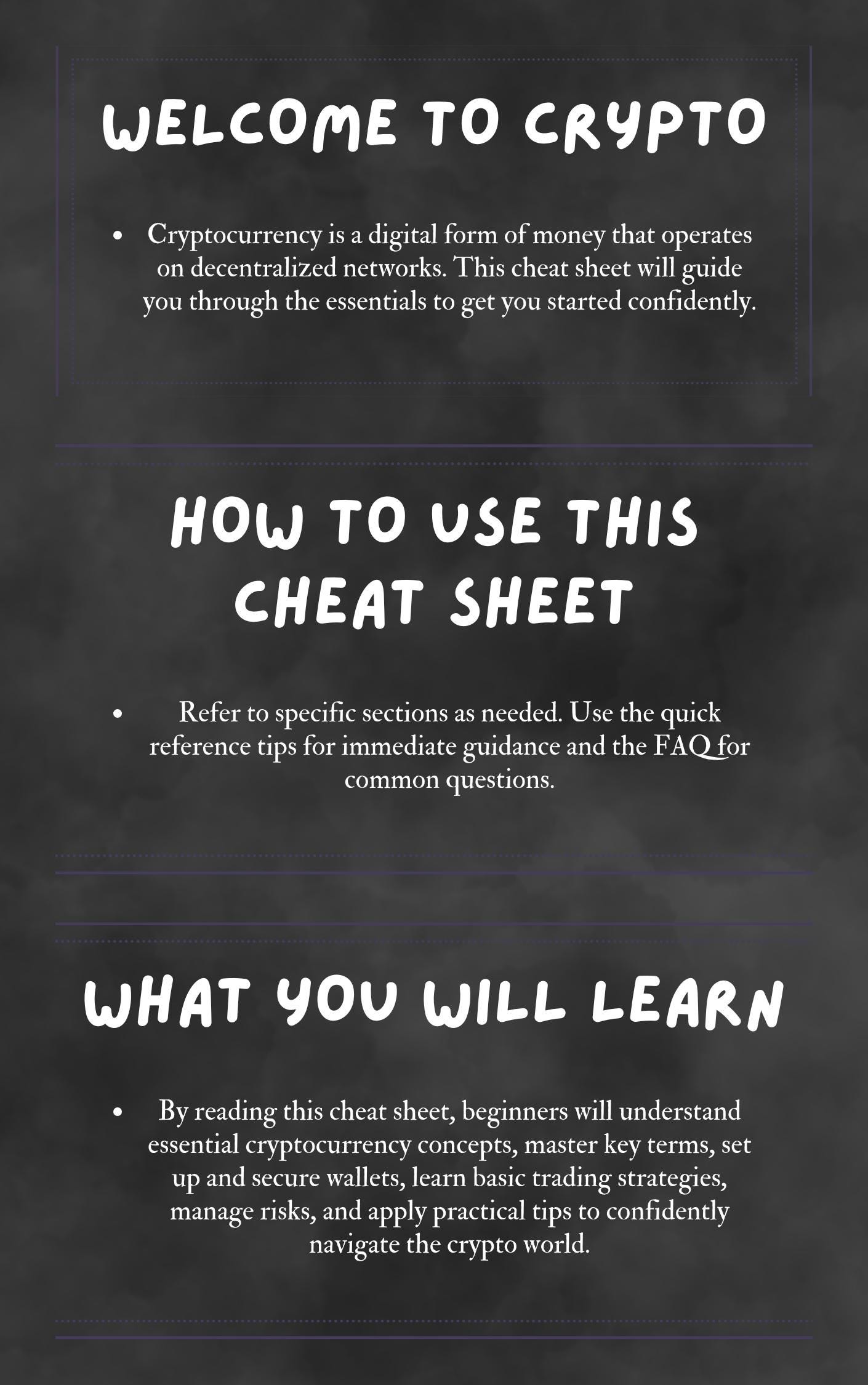 Crypto Cheat Sheet - Etsy New Zealand